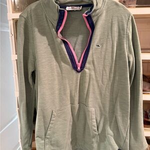 Women’s size L Vineyard Vines olive,navy&pink Shep shirt